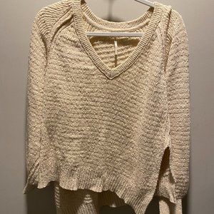 Free People Cream Sweater Sz S
